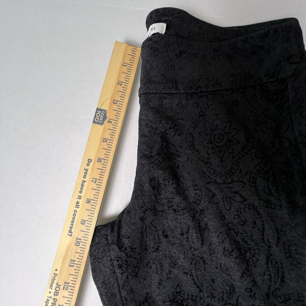 Zac & Rachel Black Velvet Paisley Romantic Cropped Pants Women's Size Large - Picture 11 of 16